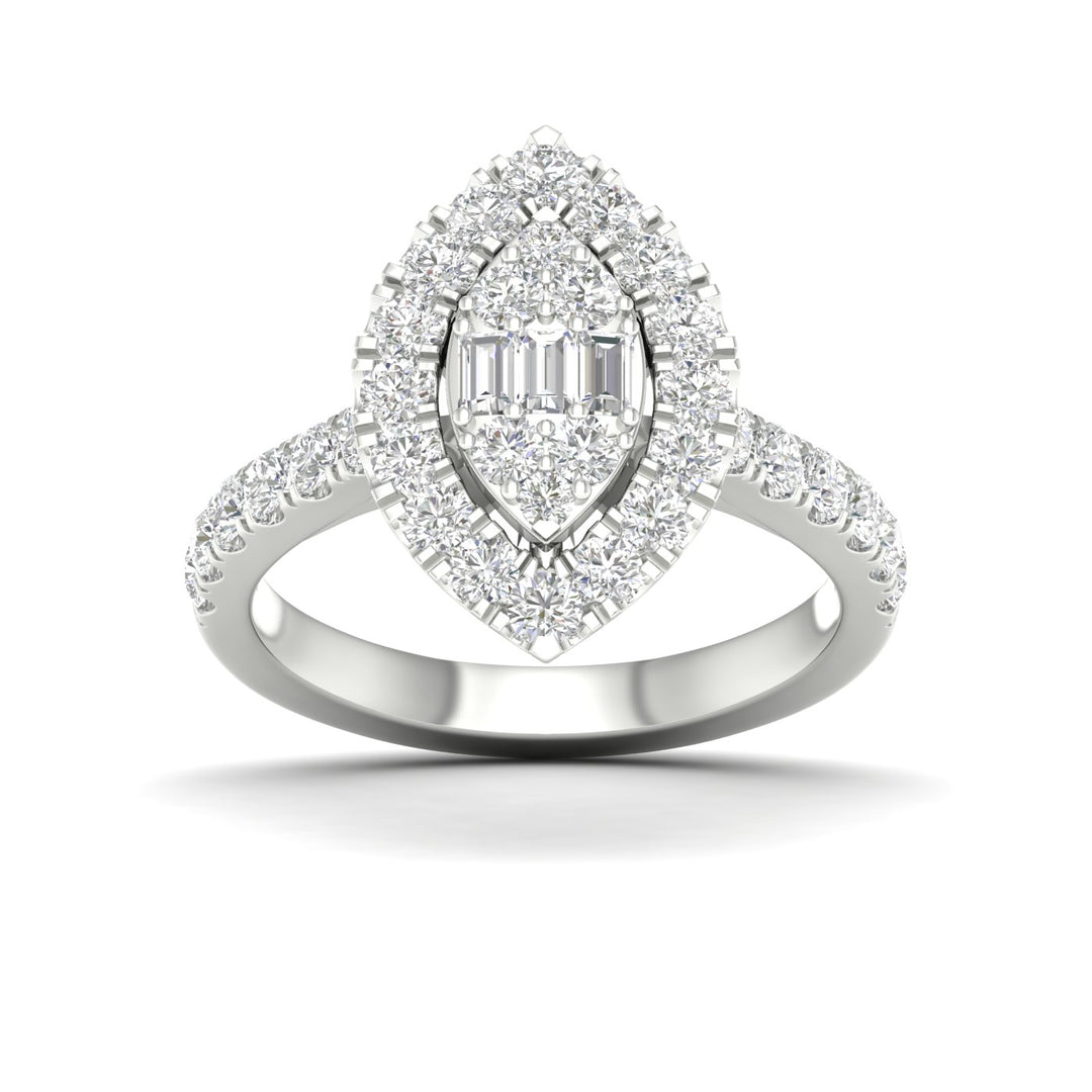 Brilliant 14k White Gold 1ct Lab Diamond Engagement Ring