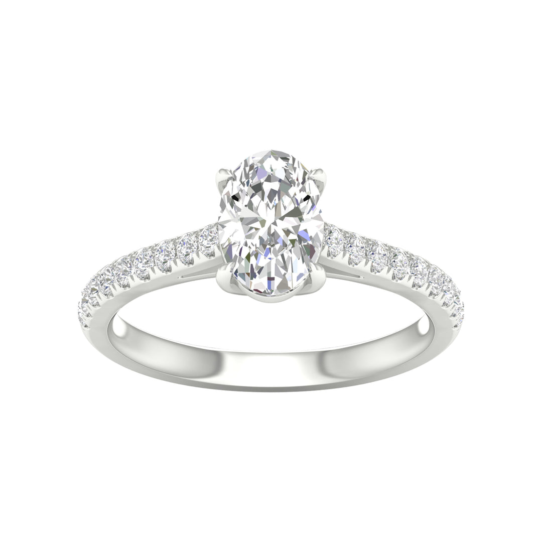 Brilliant 14K White Gold 1.75CT Lab Diamond Engagement Ring