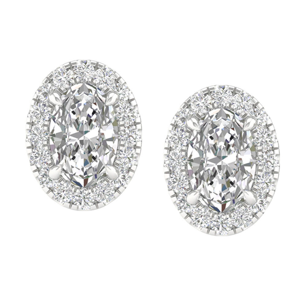 Brilliant 14K White Gold Lab Diamond Stud Earrings (1.15CT)