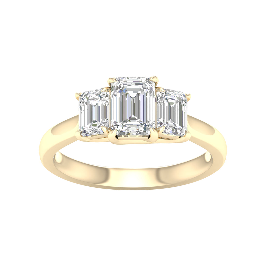 Brilliant 14K Yellow Gold 2CT Lab Diamond Solitaire Ring