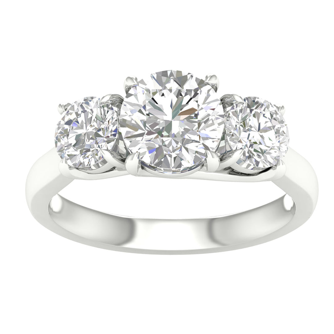 Brilliant 14k White Gold 3CT Lab Diamond Engagement Ring