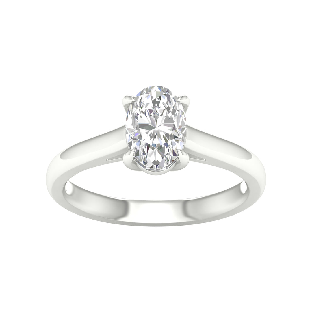 Brilliant 14K White Gold 1.50CT Lab Diamond Solitaire Ring