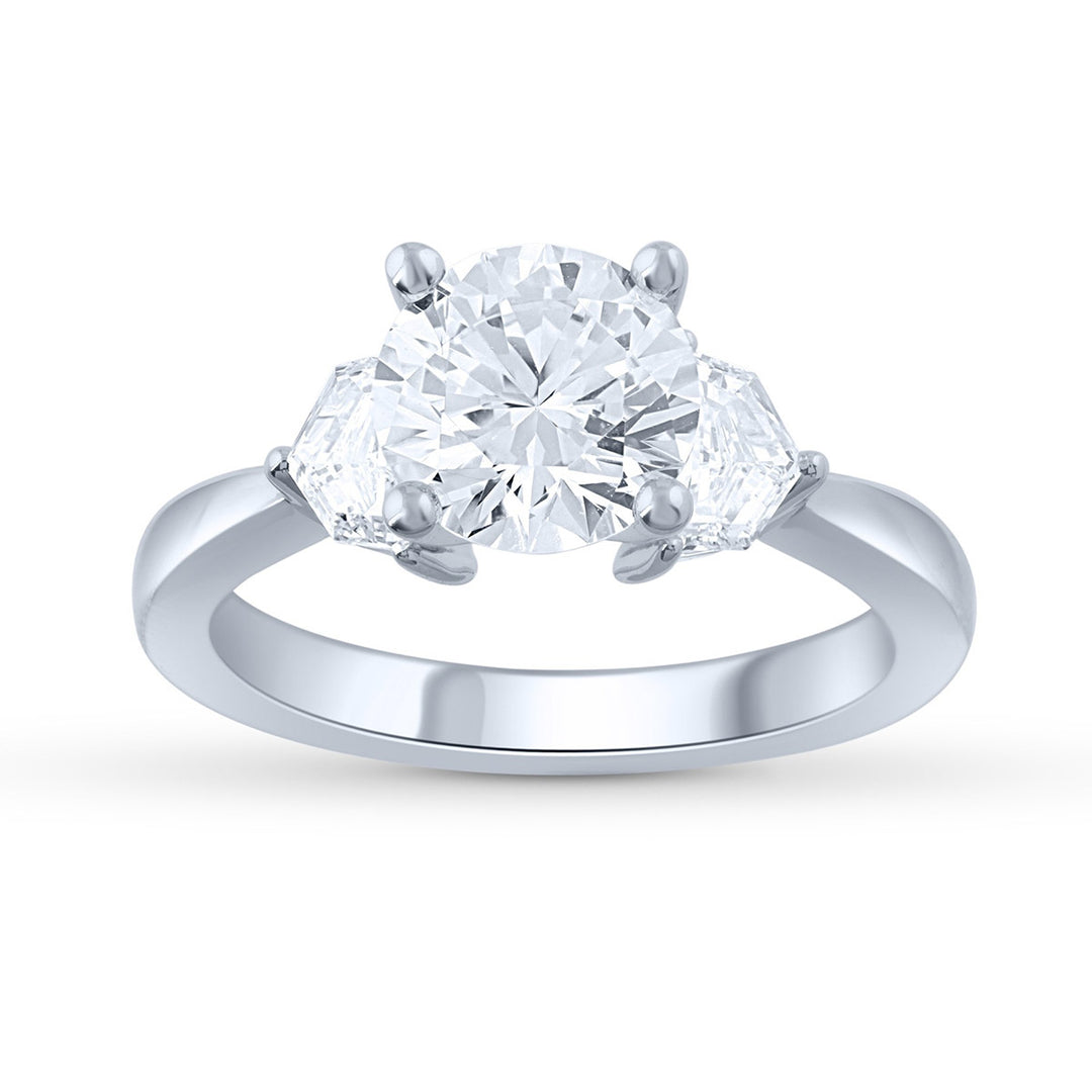 Brilliant 14k White Gold 2.54CT Lab Diamond Engagement Ring