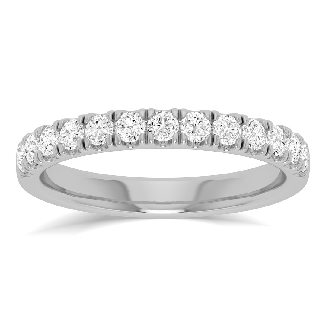 Certified 14k White Gold 0.50CT Lab Diamond Womens Band