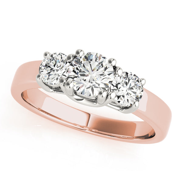 ENGAGEMENT RINGS 3 STONE ROUND