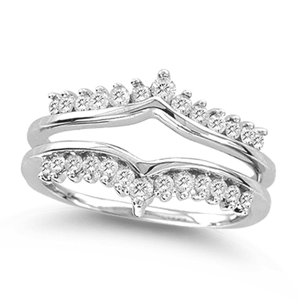 Brilliant 14K White Gold Lab Diamond Ring Guard Enhancer