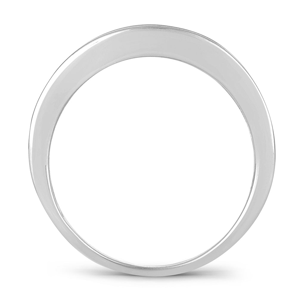 14k White Gold Lab Diamond Mens Wedding Band Brilliance