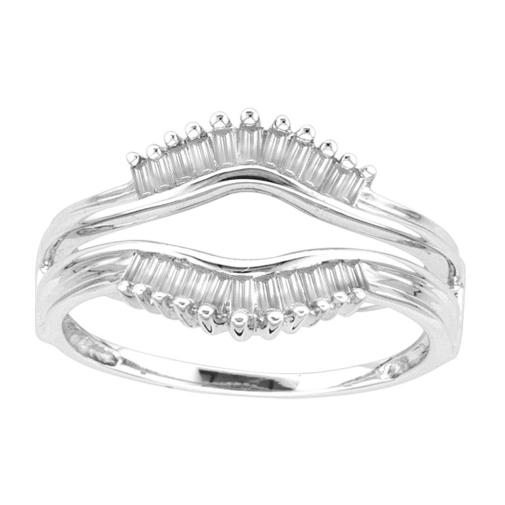 14K White Gold Lab Diamond Ring Guard Enhancer