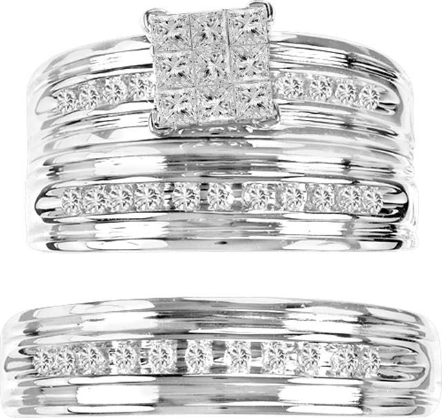 14K 0.53CT Diamond TRIO SET