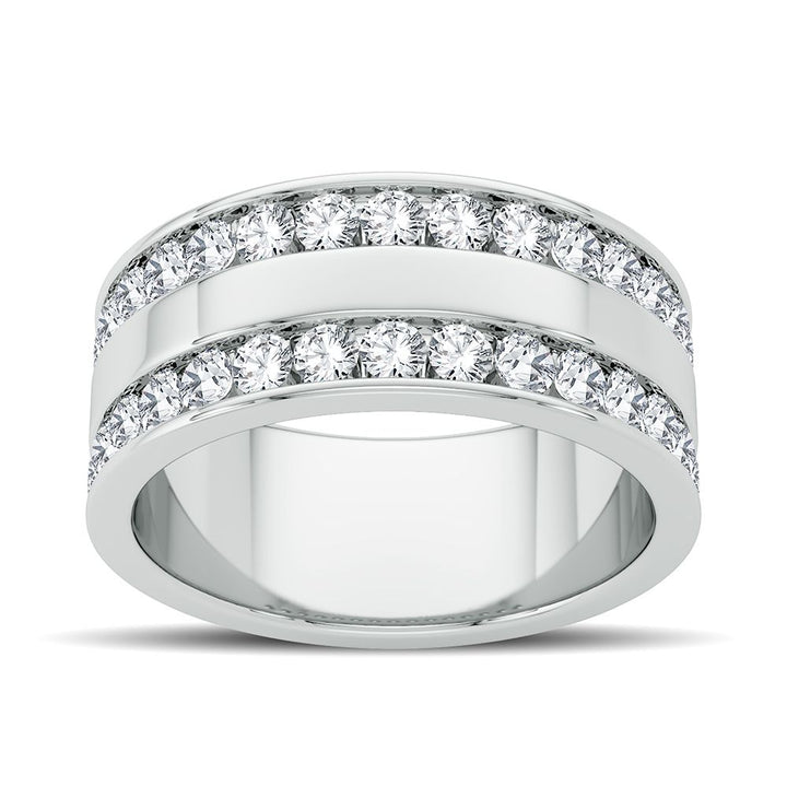 Sophisticated 14K White Gold 1.50CT Lab Diamond Mens Band