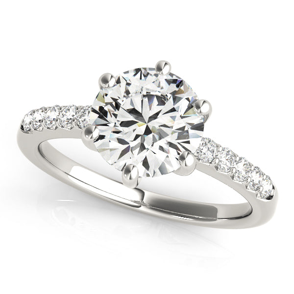 Single Row Diamond Engagement Ring