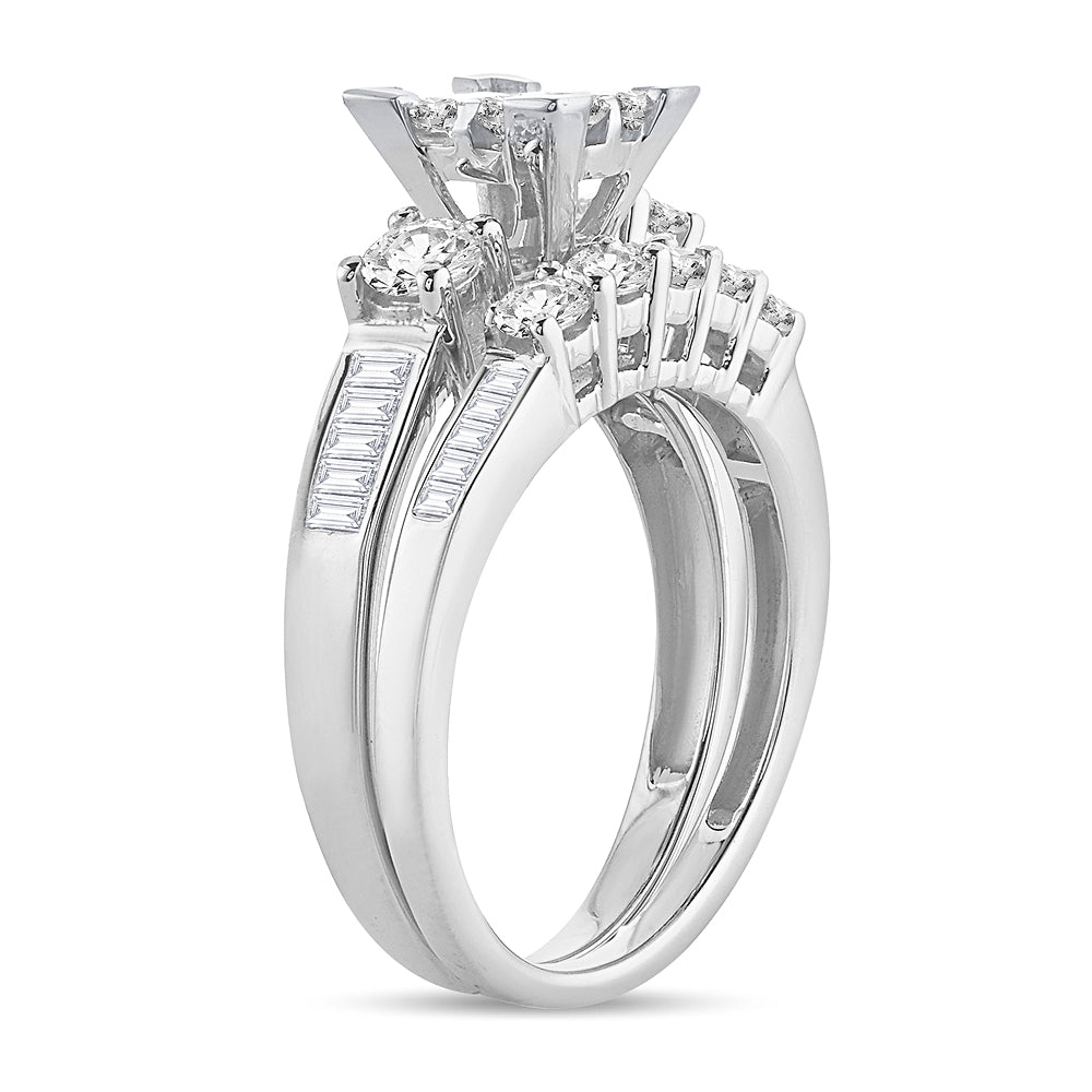 14k White Gold 2CT Lab Diamond Princess Bridal Ring