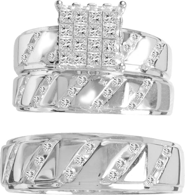 14K 1.02CT Diamond TRIO SET