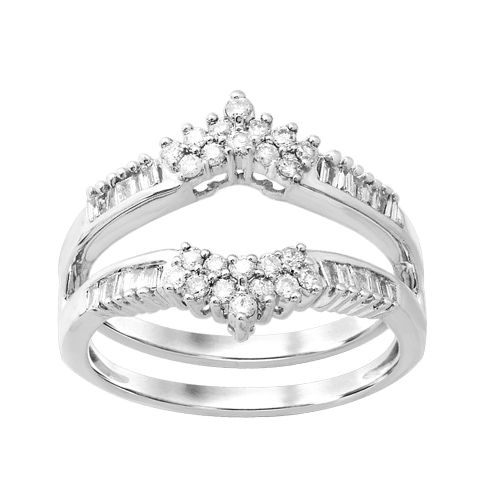14k White Gold Lab Diamond Ring Guard Enhancer