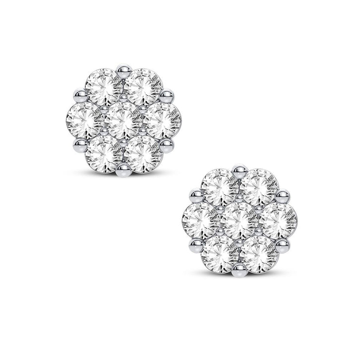 Brilliant 10k White Gold 2CT Lab Diamond Stud Earrings
