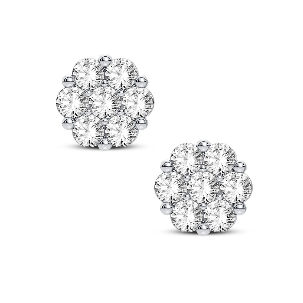 Brilliant 14k White Gold Lab Diamond Stud Earrings 0.50CT