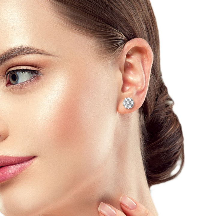 Brilliant 10k White Gold 2CT Lab Diamond Stud Earrings