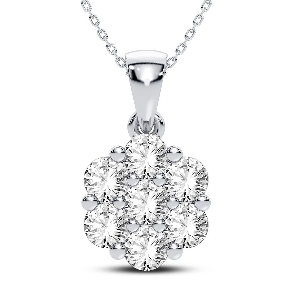 14K White Gold Lab Diamond Pendant: Timeless Charm