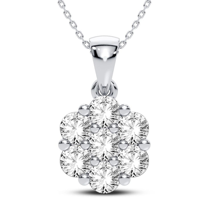 14K White Gold Lab Diamond Pendant: Timeless Charm