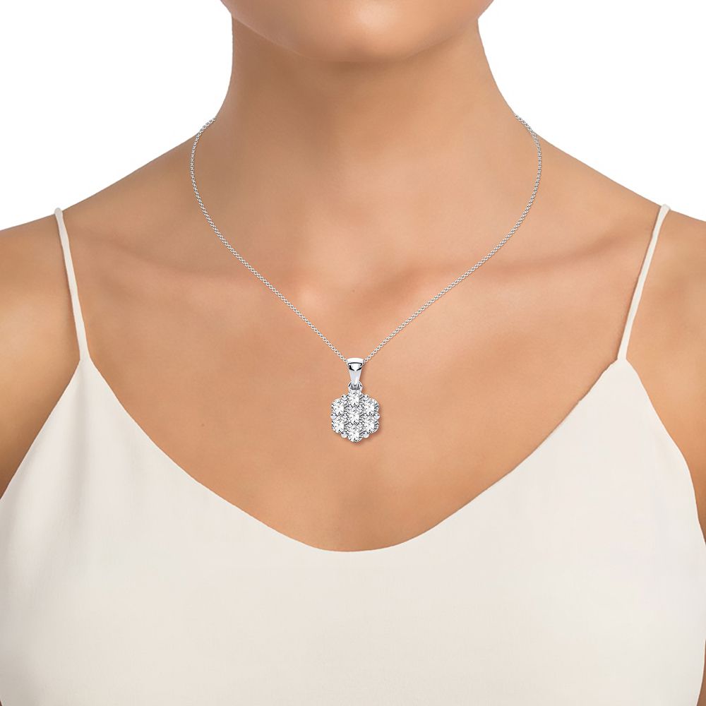 14K White Gold Lab Diamond Pendant: Timeless Charm