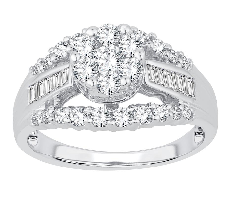 Brilliant 14k White Gold 1ct Lab Diamond Bridal Ring