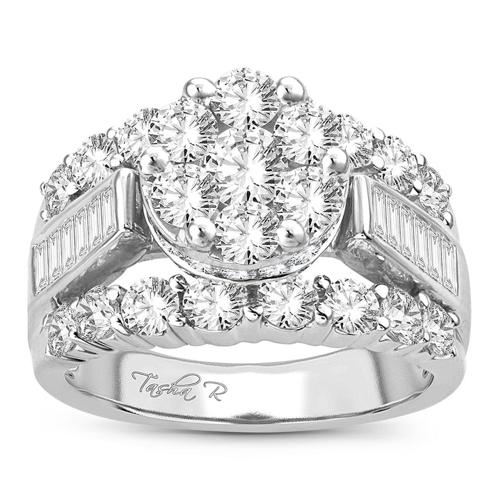 14k White Gold Lab Diamond Bridal Ring (3.00CT Brilliance)