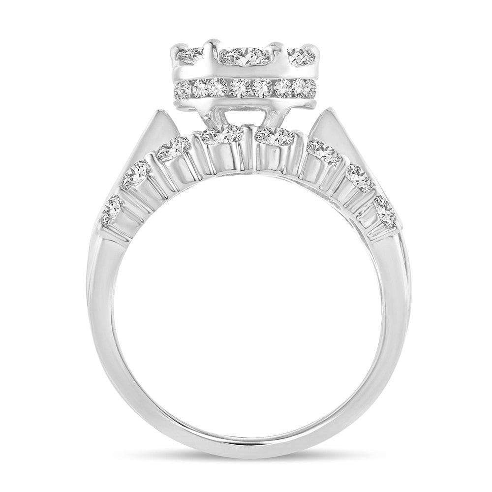 14k White Gold Lab Diamond Bridal Ring (3.00CT Brilliance)