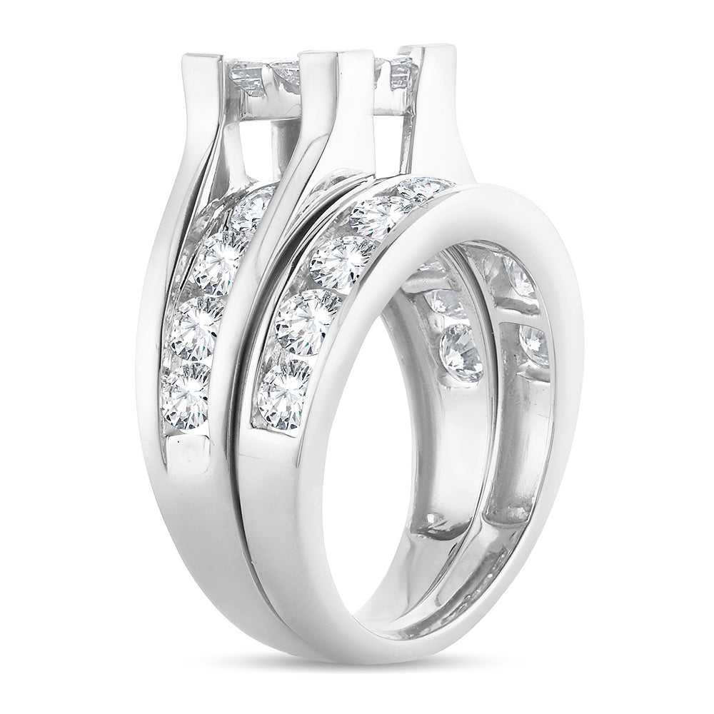 Brilliant 14k White Gold 1CT Lab Diamond Bridal Ring
