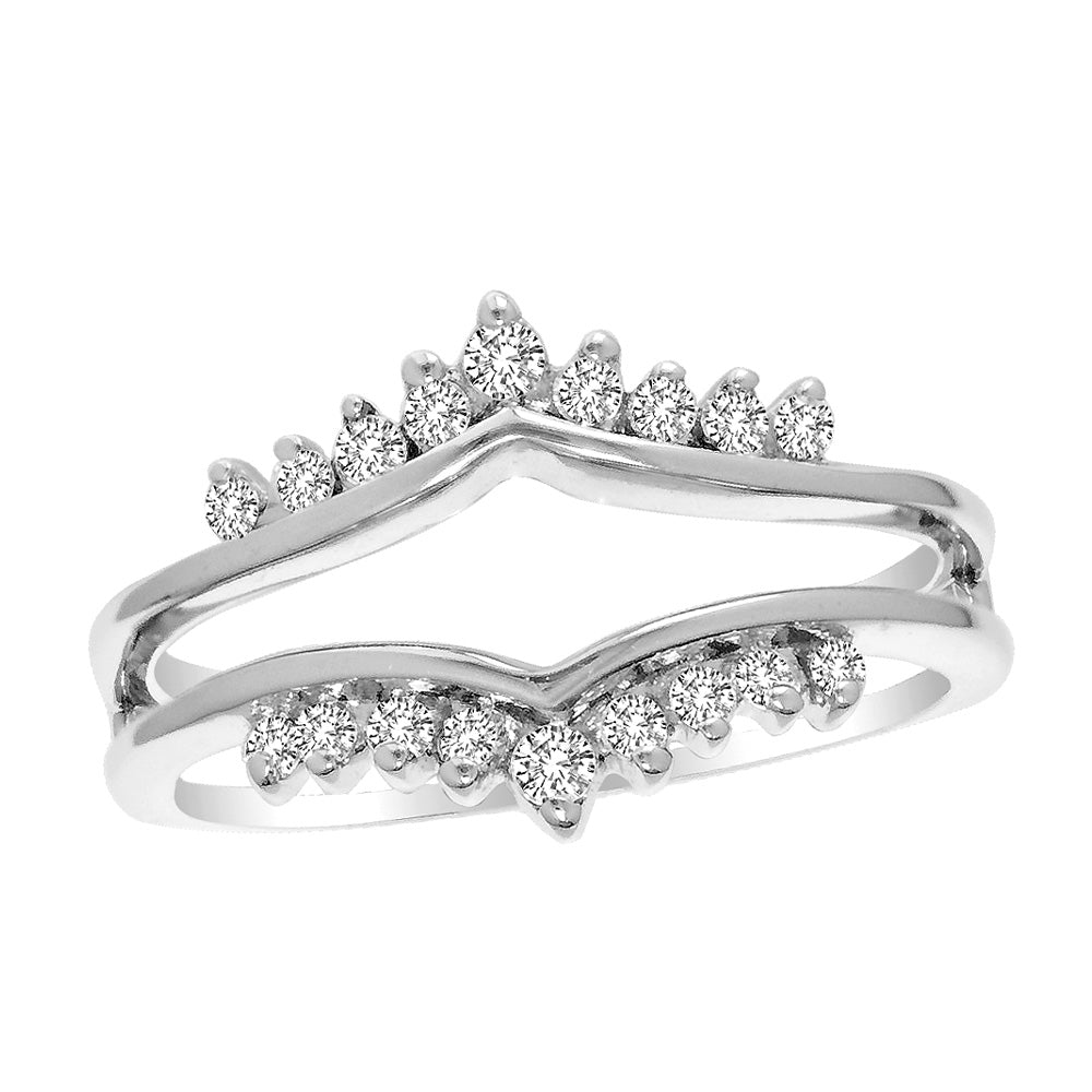 14k White Gold Lab Diamond Ring Guard Enhancer
