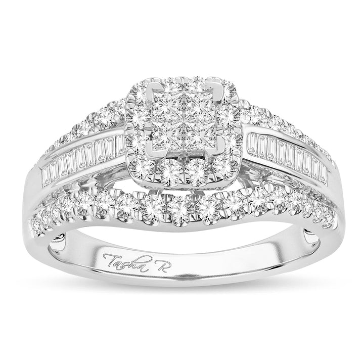 Brilliant 14k White Gold Lab Diamond Princess Engagement Ring