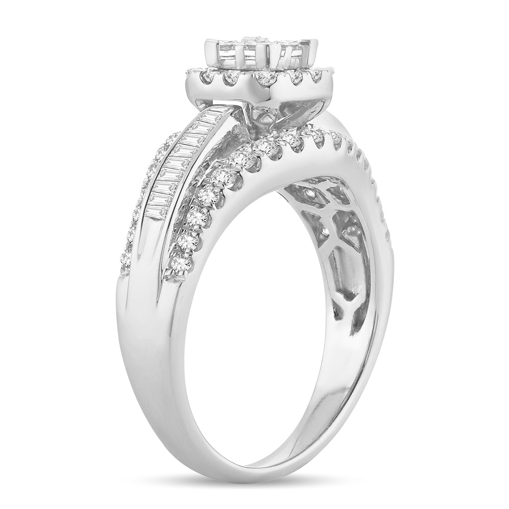 Brilliant 14k White Gold Lab Diamond Princess Engagement Ring