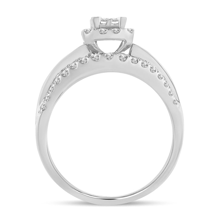 Brilliant 14k White Gold Lab Diamond Princess Engagement Ring