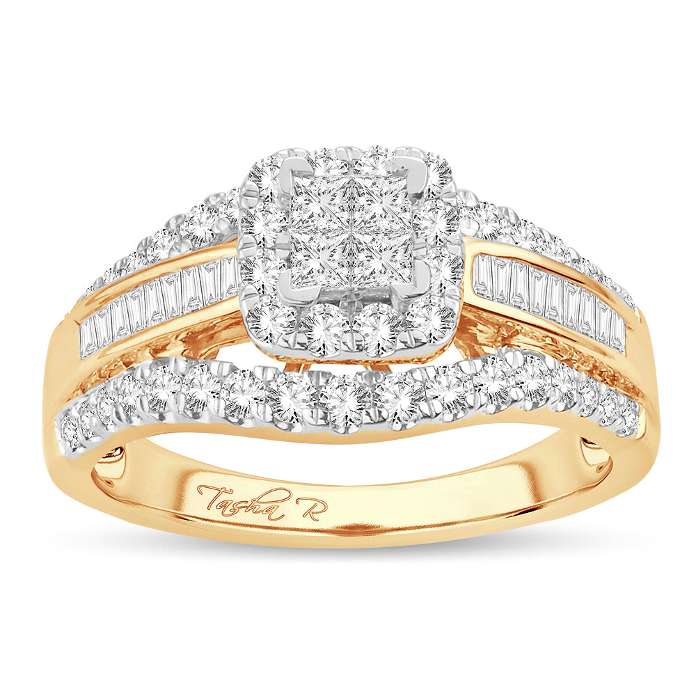 14K 3.00CT PR/CT Diamond BRIDAL RING