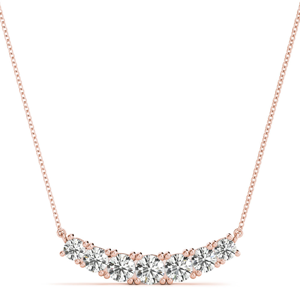 14K Rose Gold Multi-Diamond Pendant Necklace