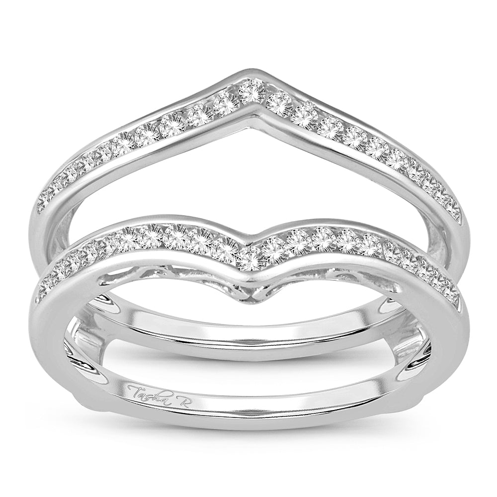 14k White Gold Lab Diamond Ring Guard Enhancer
