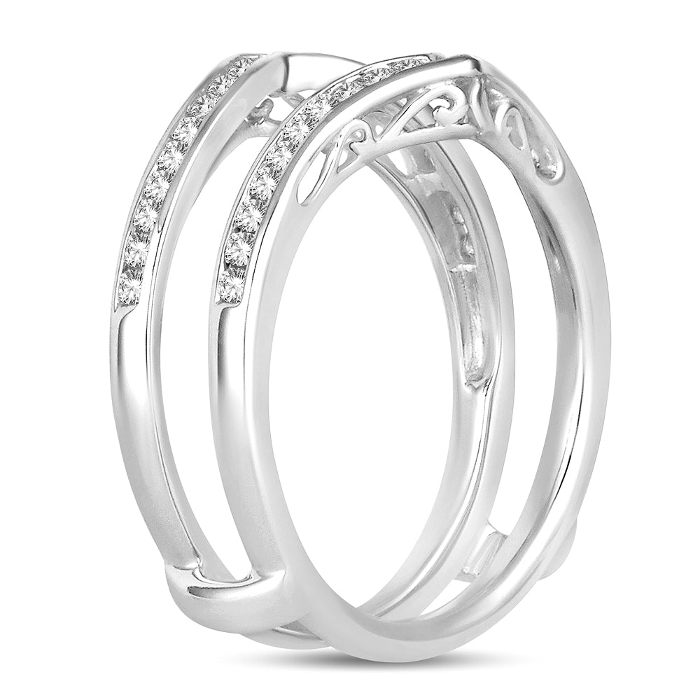 14k White Gold Lab Diamond Ring Guard Enhancer