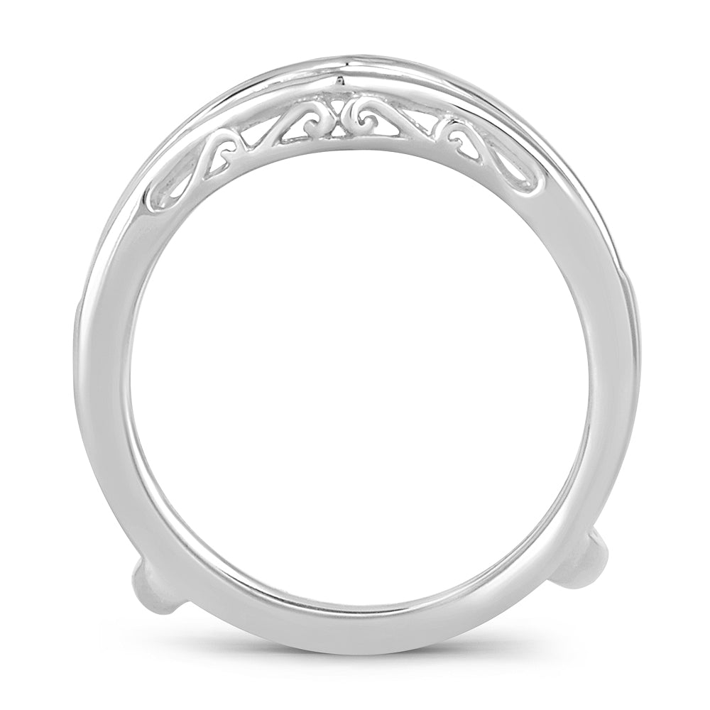 14k White Gold Lab Diamond Ring Guard Enhancer