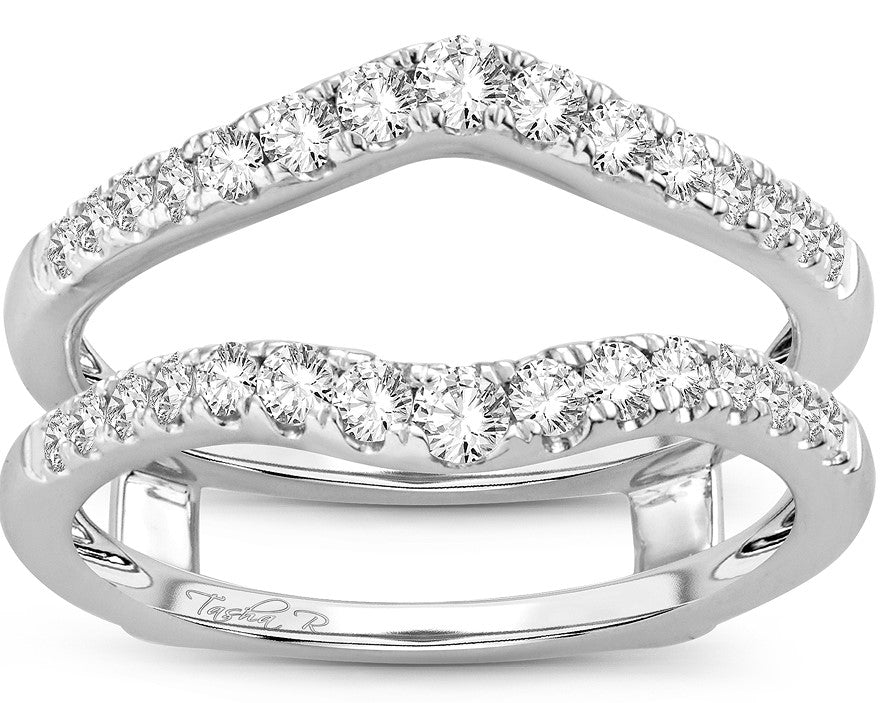 Sparkling 14K White Gold Lab Diamond Ring Guard Enhancer