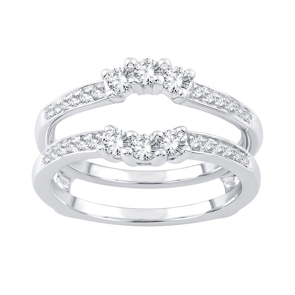 14k White Gold Lab Diamond Ring Guard Enhancer