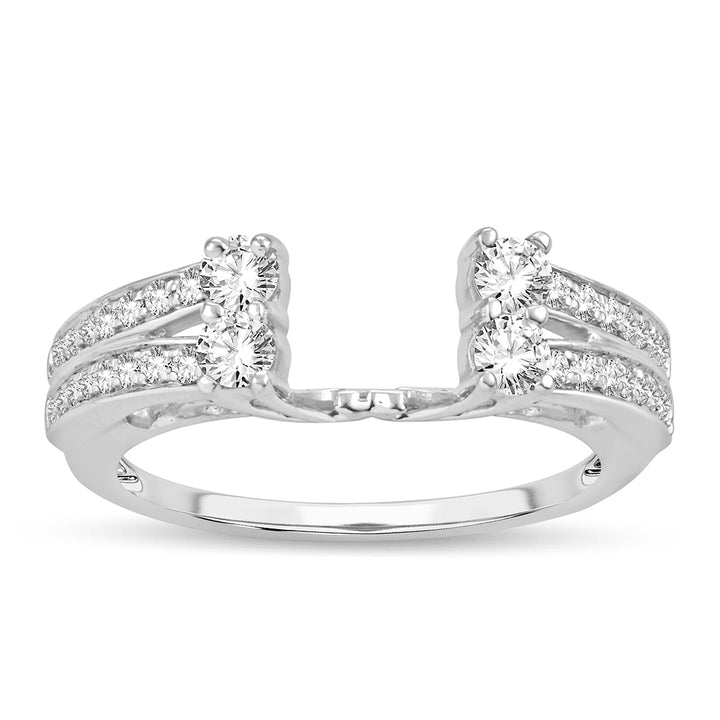 14k White Gold Lab Diamond Ring Guard - Elegant Protection