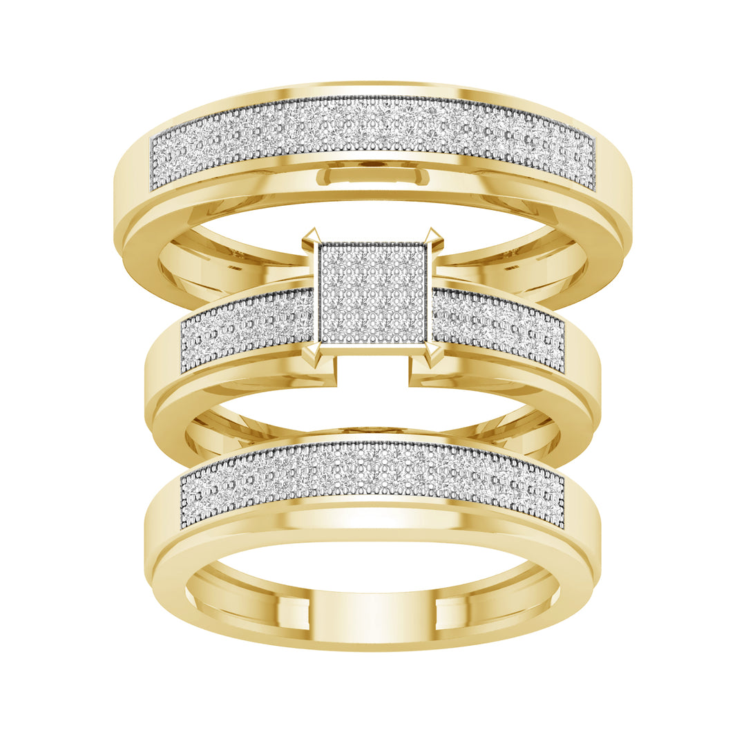 10K 0.33CT Diamond Trio Set