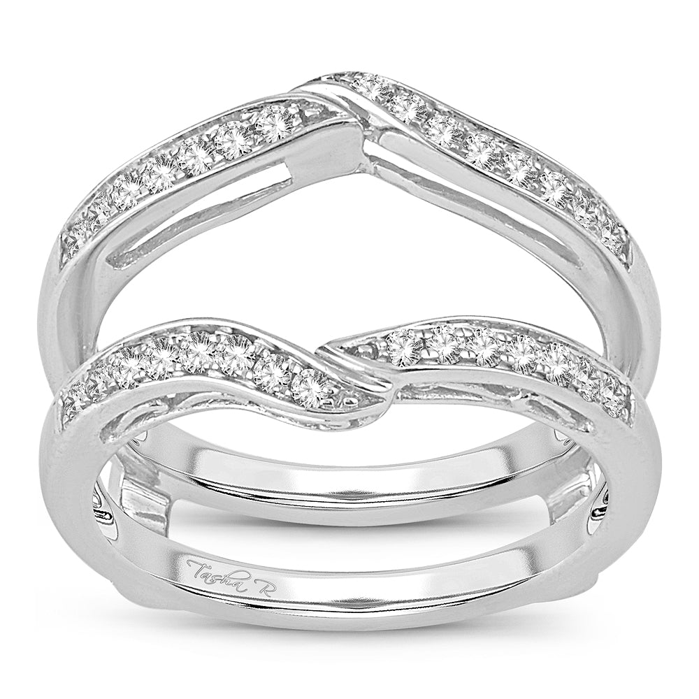 14k White Gold Lab Diamond Ring Guard Enhancer