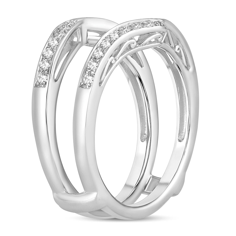 14k White Gold Lab Diamond Ring Guard Enhancer