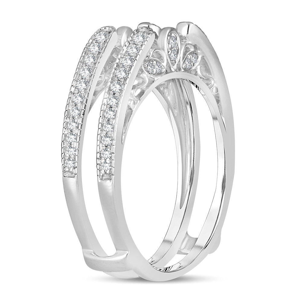 14K White Gold Lab Diamond Ring Guard Enhancer 0.34CT