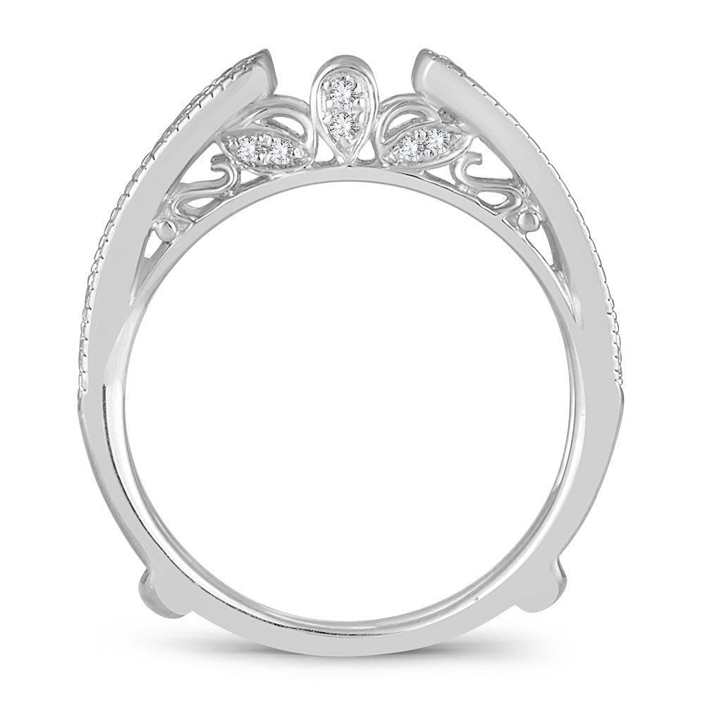 14K White Gold Lab Diamond Ring Guard Enhancer 0.34CT