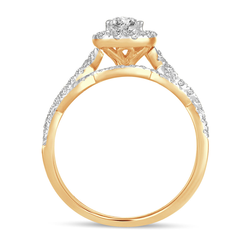 14K Yellow Gold Lab Diamond Bridal Ring - 1.40CT Brilliance