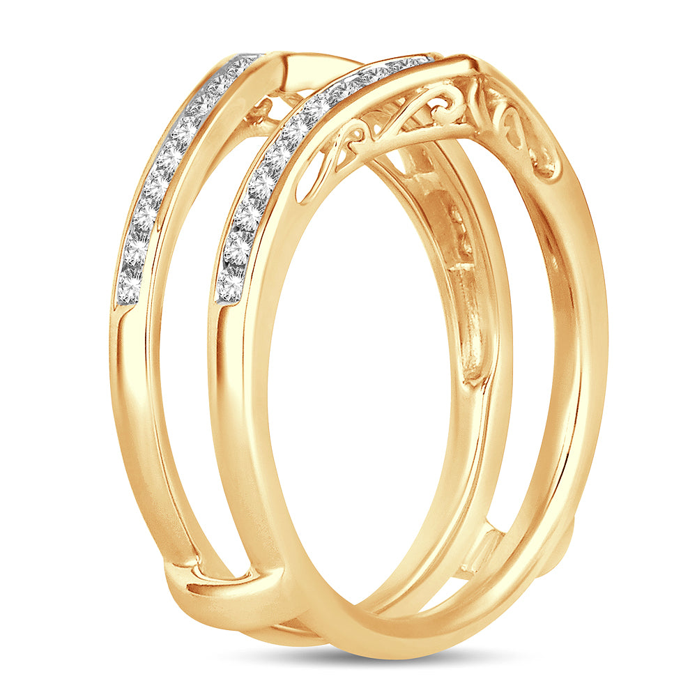 14K Yellow Gold Lab Diamond Ring Guard Enhancer