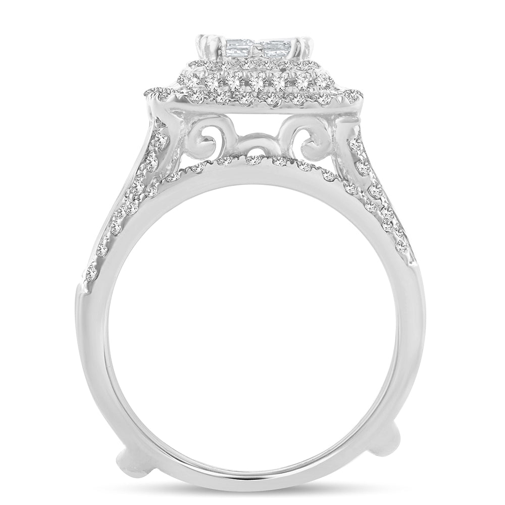14k White Gold Lab Diamond Bridal Ring (2.01 CT Brilliance)