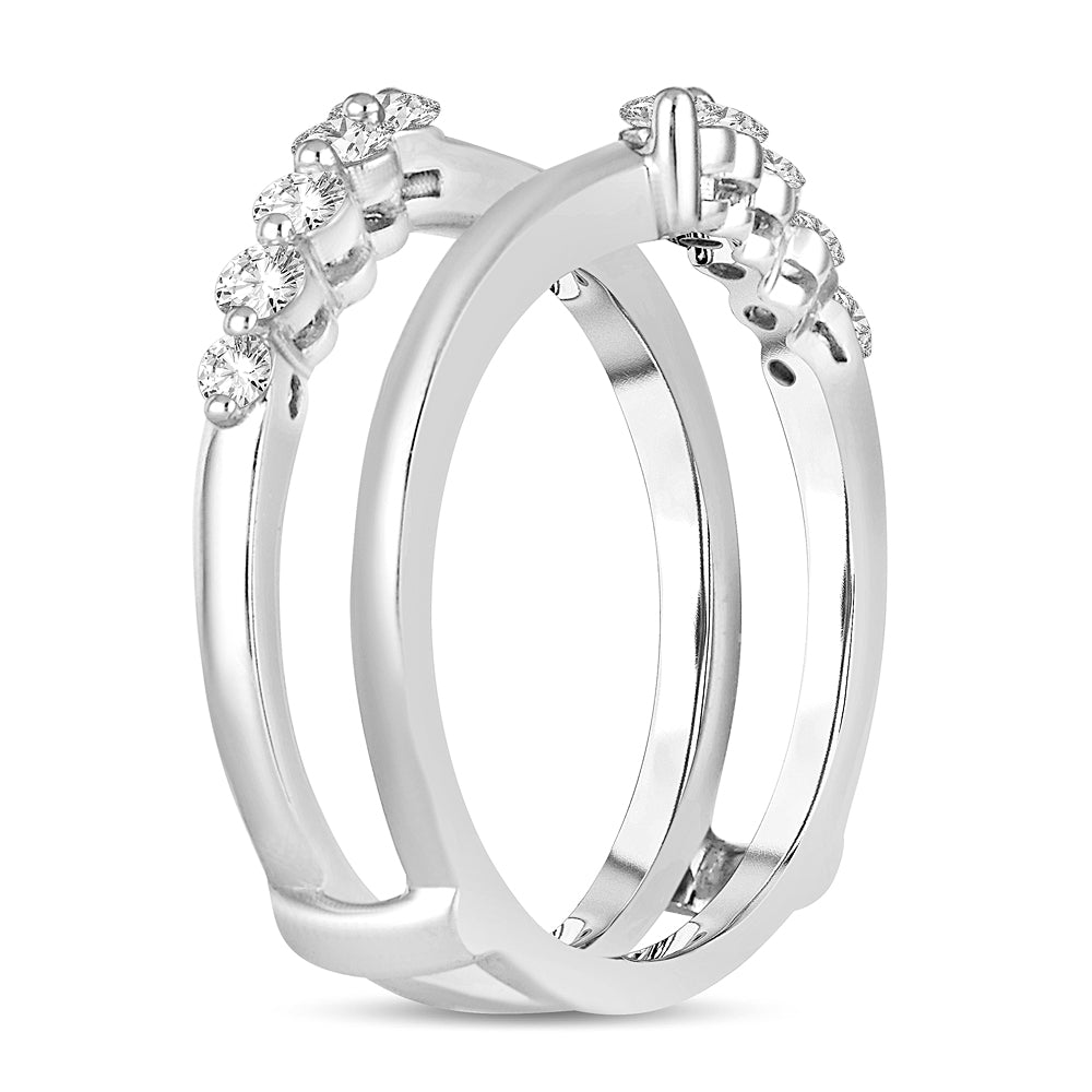 14k White Gold Lab Diamond Ring Guard Enhancer