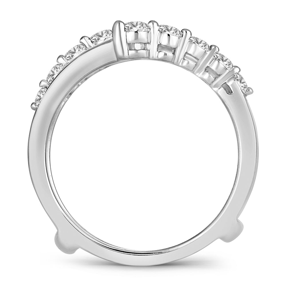 14k White Gold Lab Diamond Ring Guard Enhancer